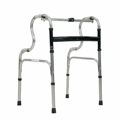 FOLDABLE RECIPROCATING STEP-UP WALKER – STAINLESS STEEL