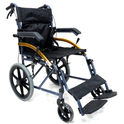 WHEELCHAIR PREMIUM BLACK WITH BRAKE ASSIST & 12′′ REAR WHEELS